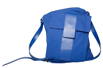 Image showing Blue ladies bag made of cloth.
