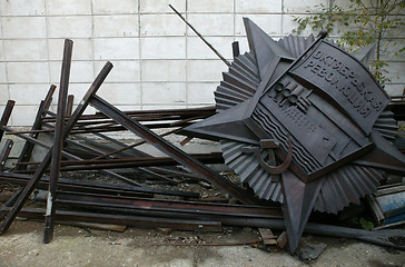 Image showing Characters October revolution in a landfill.