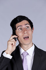 Image showing Businessman talking on the cellular