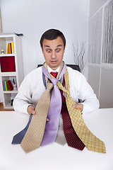 Image showing Choosing the best necktie for a working day