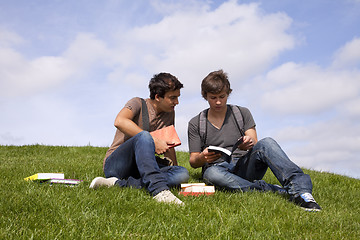 Image showing Studing in outdoor