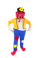 Image showing Funny clown holding money