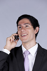 Image showing Businessman talking on the cellular