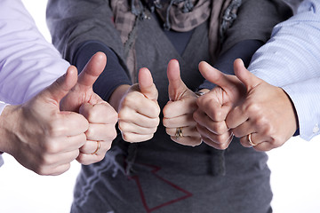 Image showing Group of people with thumbs up