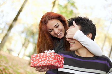 Image showing young couple surprise