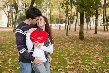 Image showing Love and affection between a young couple