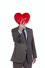 Image showing Businessman with love heart face