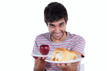 Image showing young man food temptation