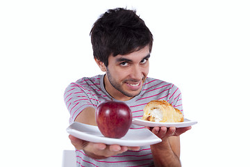 Image showing young man food temptation