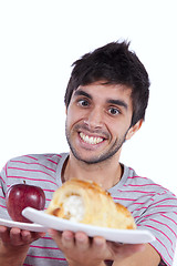 Image showing young man food temptation