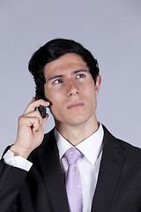Image showing Businessman talking on the cellular