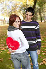 Image showing Young couple celebrating Valentine Day