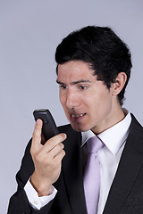 Image showing Businessman talking on the cellular