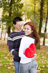 Image showing Young couple celebrating Valentine Day