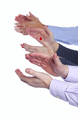 Image showing Group of clapping hands
