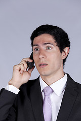 Image showing Businessman talking on the cellular