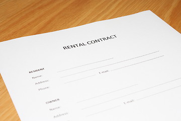 Image showing rental contract