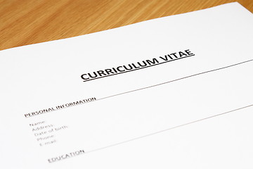 Image showing curriculum vitae - resume