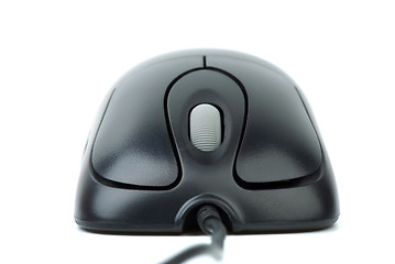 Image showing Modern black wired optical mouse