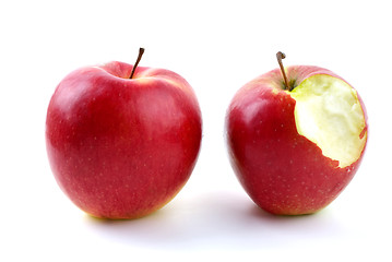 Image showing Whole and bitten apples