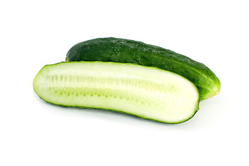 Image showing Whole cucumber and half 