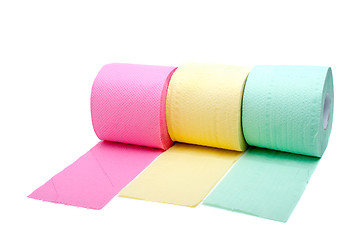 Image showing Three rolls of toilet paper