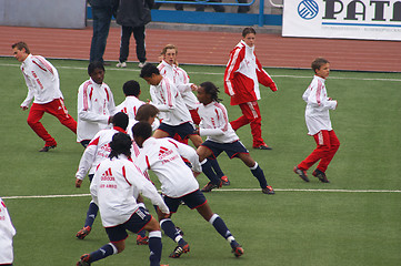 Image showing Warming-up before match