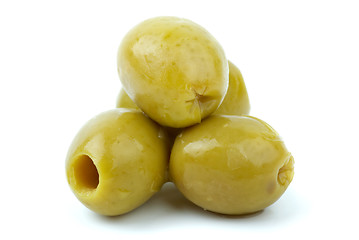 Image showing Close-up shot of some pitted olives