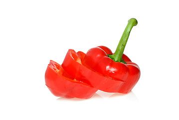 Image showing Sliced red sweet pepper