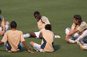 Image showing Warming-up before match