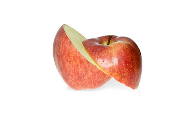 Image showing Red apple sliced on half