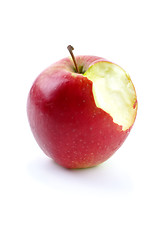 Image showing Apples with piece bitten off