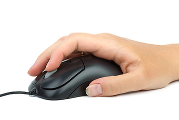 Image showing Computer mouse in hand. 