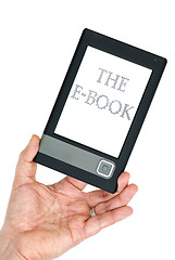 Image showing Hand holding E-book gadget