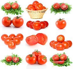 Image showing Set of red ripe tomatoes