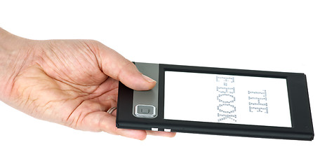 Image showing E-book gadget in hand