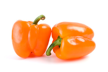 Image showing Pair of orange bell peppers