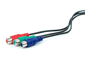 Image showing RGB (or component) video cable with RCA coonectors