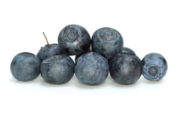 Image showing Closeup shot of some blueberries