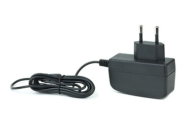 Image showing Small black power supply adapter