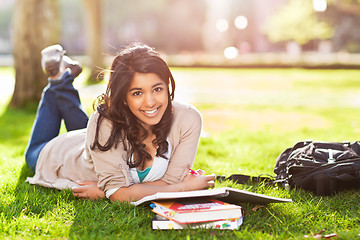 Image showing Asian student on campus