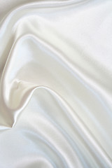 Image showing Smooth elegant white silk as background 