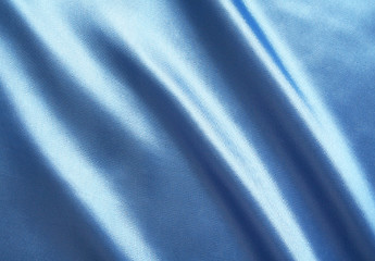 Image showing Smooth elegant blue silk as background