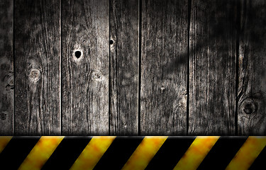 Image showing planks with warning stripes