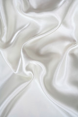 Image showing Smooth elegant white silk as background 