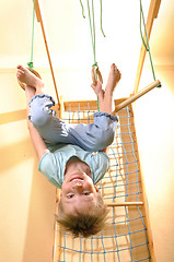 Image showing child playing and exersicing at home