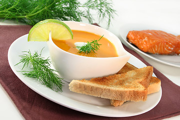 Image showing Salmon cream soup