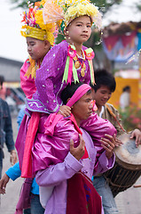 Image showing Poy Sang Long Ceremony in Mae Hong Son, Thailand