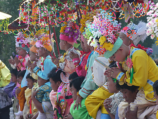 Image showing Poy Sang Long Ceremony in Mae Hong Son, Thailand