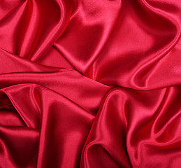 Image showing Smooth elegant red silk as background 